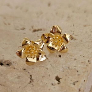 Brinco Flor Miolo Pontilhado
