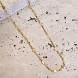 Choker Grumet com Coração Amassadinho 35cm