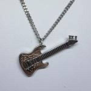 Colar Guitarra MAsculino 60cm Aço Inox