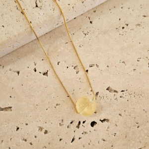 Colar Pedra Natural Citrino 60cm