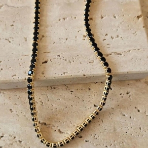 Colar Riviera Zircônia Negra 60cm