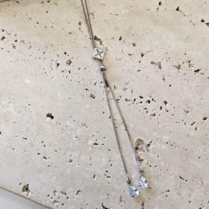 Gravatinha Quadrado Zirconia 70cm