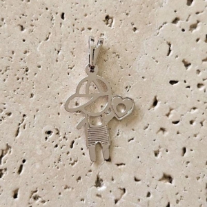 Pingente Menino Coração Chapinha (1,8x1,4cm)