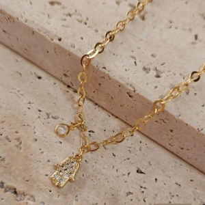 Pulseira Mão de Fátima com Zircônia