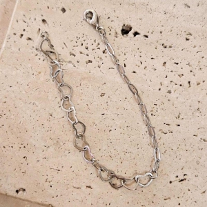 Pulseira Mista Corrente de Coração Grande