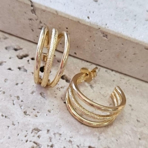 Brinco Argola com Linha Trabalhada
