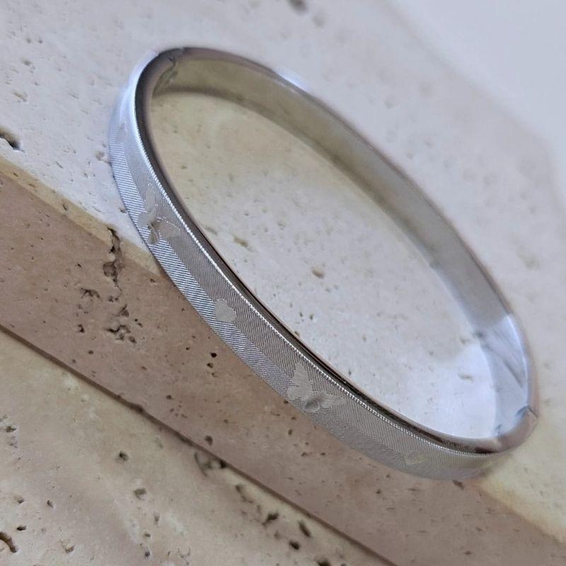 Bracelete Borboletas e Coração em Aço Inox