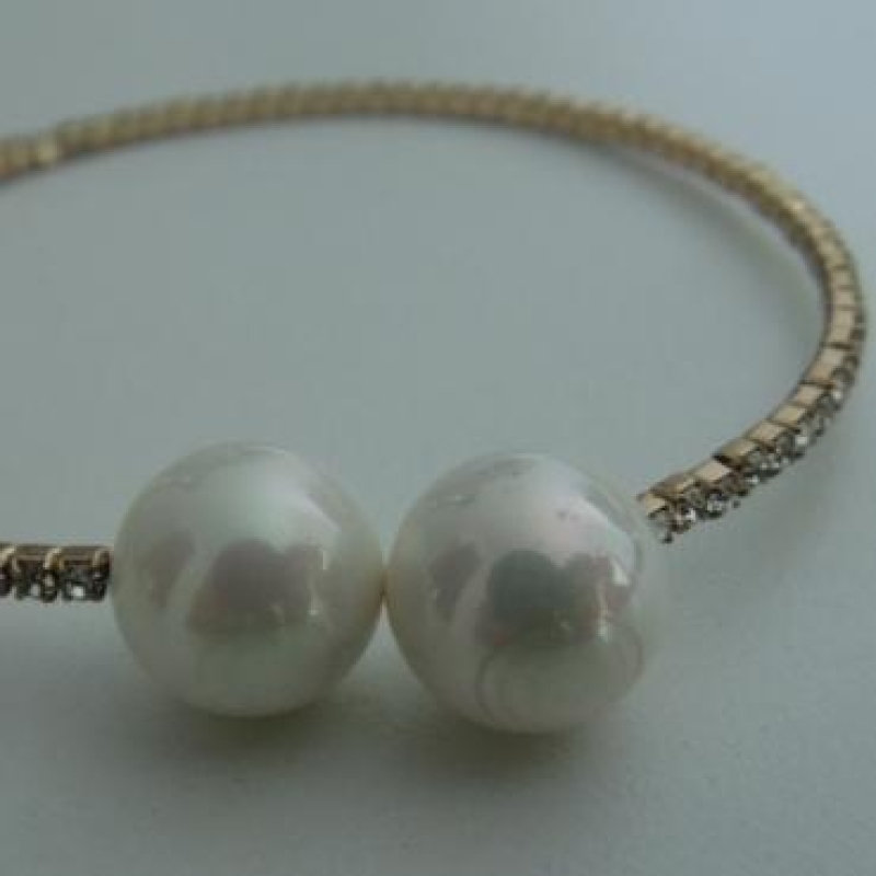 Bracelete Perola Strass