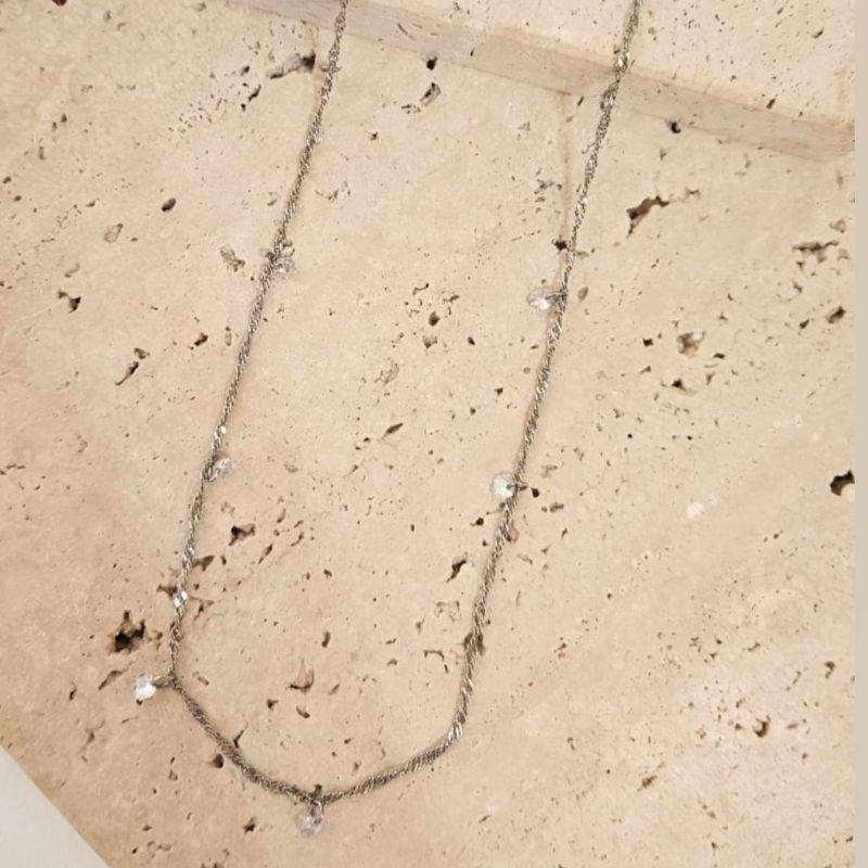 Colar Singapura com Zirconias 70cm