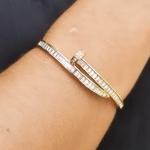 Bracelete Prego Cravejado Baguete Cristal