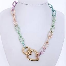 Gargantilha Correntaria com Mosquetão Tie Dye