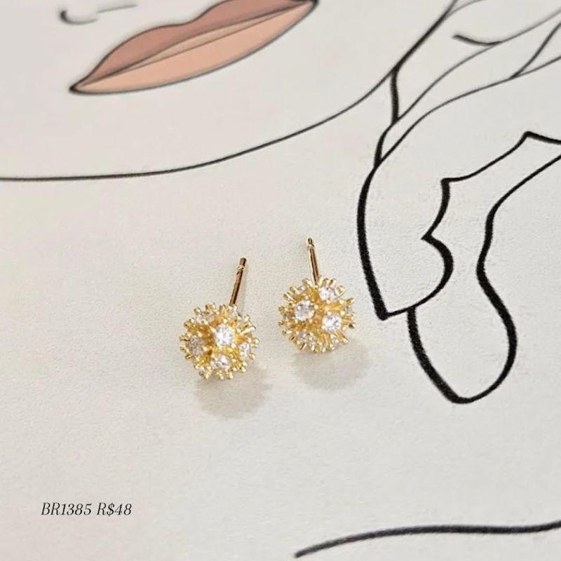 Brinco Esfera Espetada com Zirconia