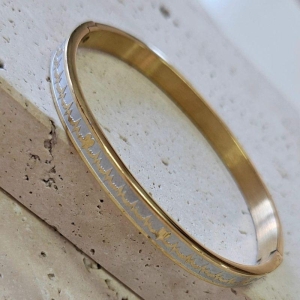 Bracelete Coração com Batimentos em Aço Inox
