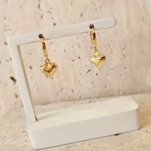 Brinco Argola Coração Cheio Pontudo