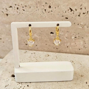 Brinco Argola Coração Zircônia Grande