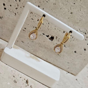 Brinco Argola Gota Cravejada