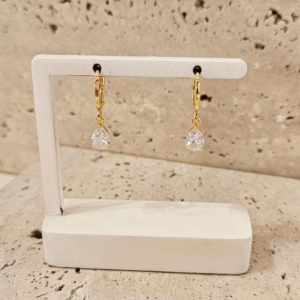 Brinco Argola Gota Cristal