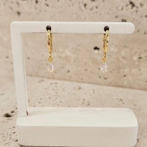 Brinco Argola Gota Cristal Mini