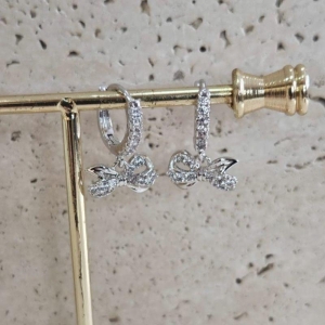 Brinco Argola Laço Cravejado Pendurado