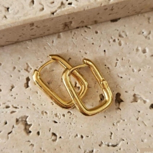 Brinco Argola Retangular Media