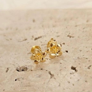 Brinco Flor Miolo Pontilhado Peq