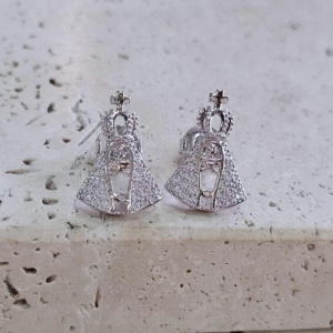 Brinco Nossa Senhora Cravejada Cristal