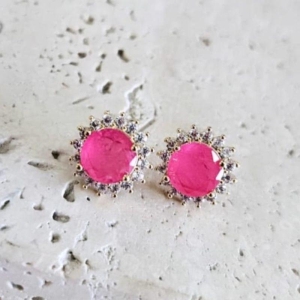 Brinco Redondo Ziconia Colorida Medio