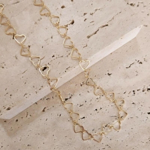 Gargantilha Corações Vazados 45cm