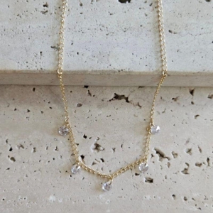 Gargantilha Infantil Zirconias Penduradas 35cm