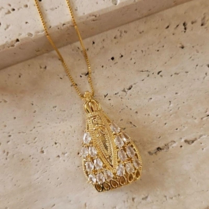 Gargantilha Nossa Senhora Cravejada 45cm