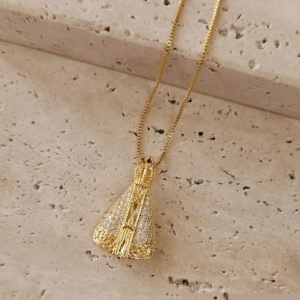 Gargantilha Nossa Senhora Cravejada Cristal Media 50cm