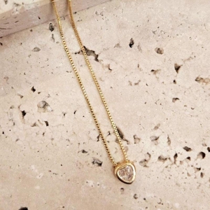 Gargantilha Ponto de Luz Coração Caixa 45cm