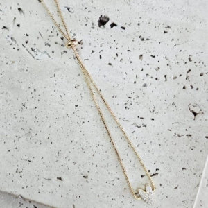 Pulseira Coração Solitario Cravejado Ajustável