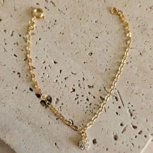 Pulseira Infantil Girassol Cravejado 15cm