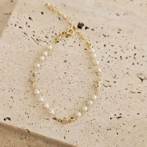 Pulseira Perolas e Zirconia
