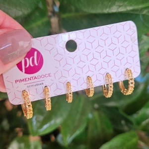 Trio de Argola Corrente Mini