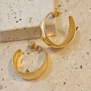 Brinco Argola Chapa Pontilhada em volta Gde