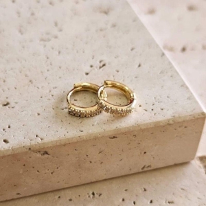 Brinco Argola Cravejada 1 Fileira