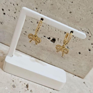 Brinco Argola Laço Cravejado