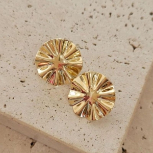 Brinco Circulo Martelado Ondulado