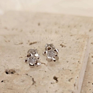 Brinco Flor Miolo Pontilhado Peq