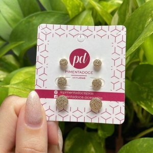 Brinco Trio Circulo Cravejado