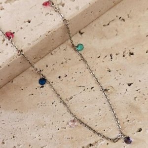 Choker Pedras Coloridas