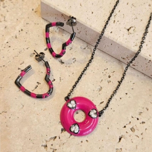 Conjunto Esmaltado Coração 45cm