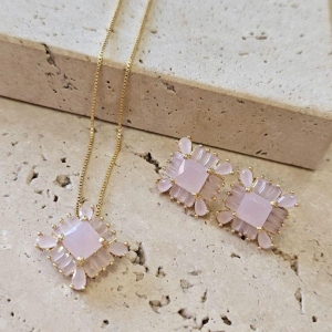 Conjunto Navetes Quadradas Colors Rosa 45cm