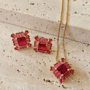 Conjunto Navetes Quadradas Colors Marsala 45cm