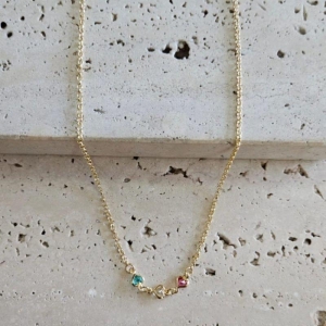 Gargantilha Infantil Três Corações Zirconia 35cm