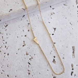 Gargantilha Letra F Tranversal 50cm