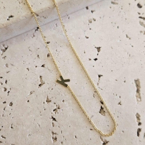 Gargantilha Letra K Tranversal 50cm