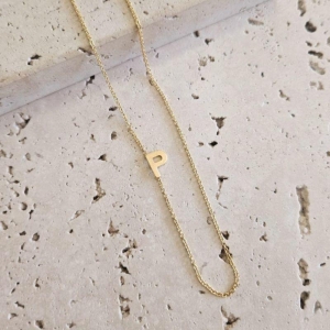 Gargantilha Letra P Tranversal 50cm